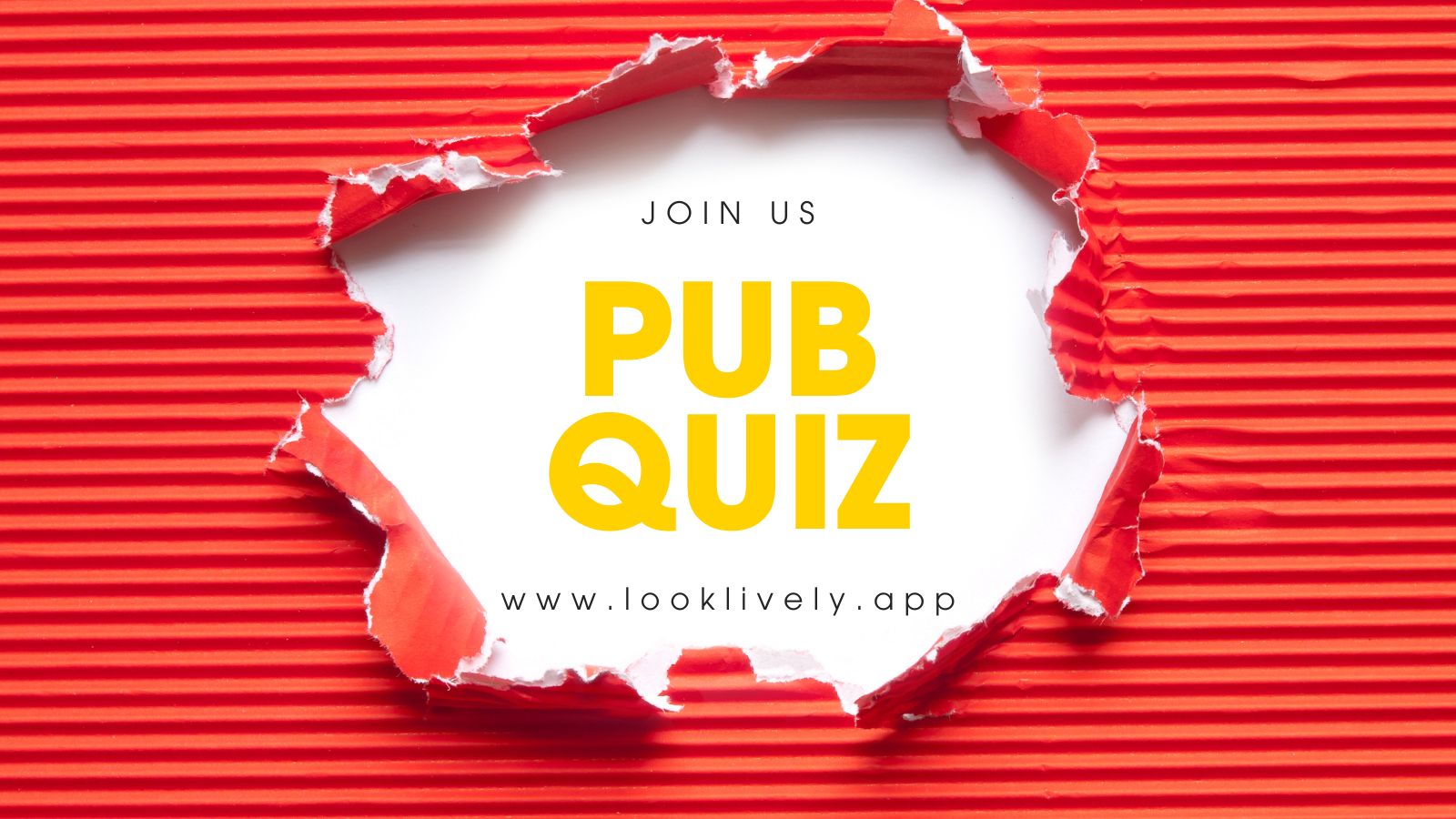 Templates for Look Lively Events (800 x 450 px) (1600 x 900 px) (25) Pub Quiz, Quiz Night Look Lively